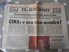 numero quotidiano Il Giorno dopo morte Mao Tse Tung del 10 settembre 1976