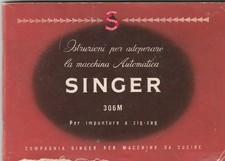 LIBRETTO ISTRUZIONI MACCHINA DA CUCIRE SINGER 306M