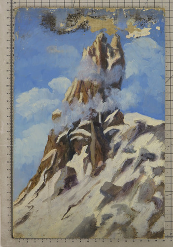 Quadro antico paesaggio monte - antico,