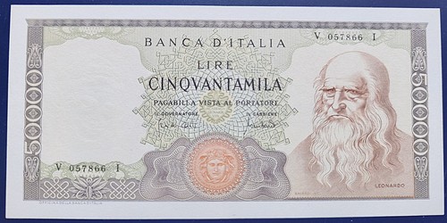50000 lire leonardo - 50000, 19/07/1970