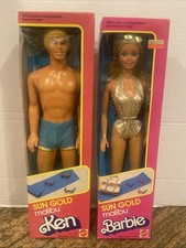Barbie Malibu Mattel SUN GOLD vintage 1983 #1067 & Ken #1088 nuova con scatola