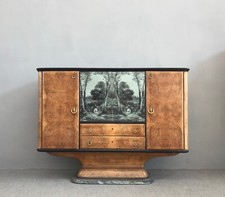 Mobile bar, bar cabinet con ante a specchio, anni ’40, italian design