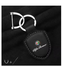 Portachiavi in ​​pelle con scudo per auto per Alfa Romeo 159 156 147 NERO