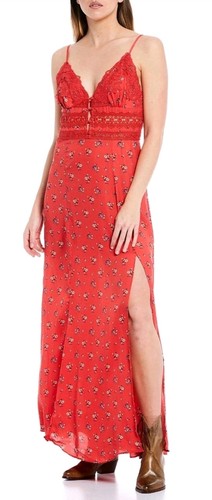 Maxi abito floreale rosso - maxi,