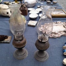 Antica Coppia Lumi In Rame