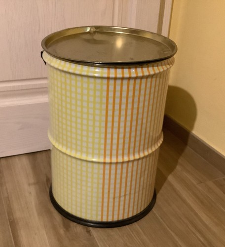Bidone latta sgabello vintage - bidone,