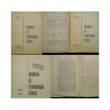 J 8555 RIVISTA TRIMESTRALE QUADERNI DI CRIMINOLOGIA CLINICA N. 1 DEL 1974 [Paper