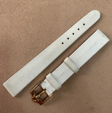 Cinturino per orologio Omega pelle bianco 14mm (fibbia 12mm) di donna con fibbia