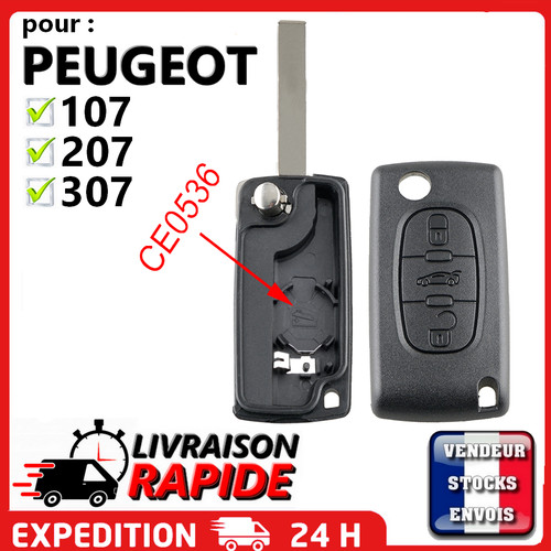 Coque clé pour peugeot 107 - coque,