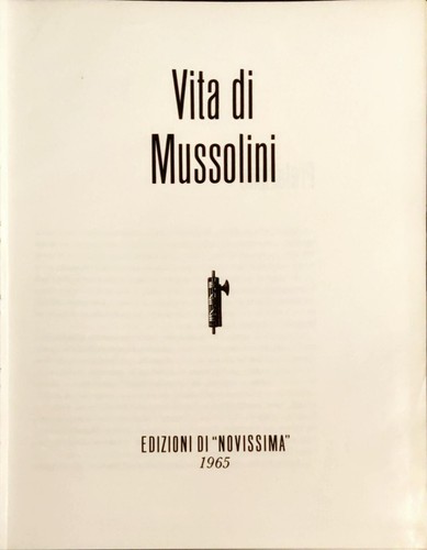 Vita mussolini edizioni - di,