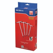 USAG - SERIE DI 4 CHIAVI A T CON MASCHIO TORX A TESTA SFERICA -USAG 280 TSTX/SE4