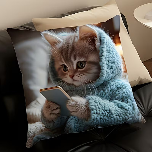 Carino gattino con cuscino