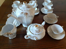 Servizio tè the caffè in porcellana Mitterteich Bavaria motivi in oro e fiori