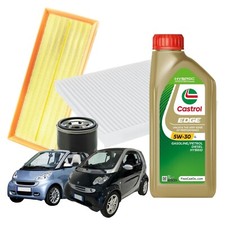 KIT TAGLIANDO SMART FORTWO COUPE CABRIO 451 07> 1.0 BENZINA CASTROL 5W30 FILTRI