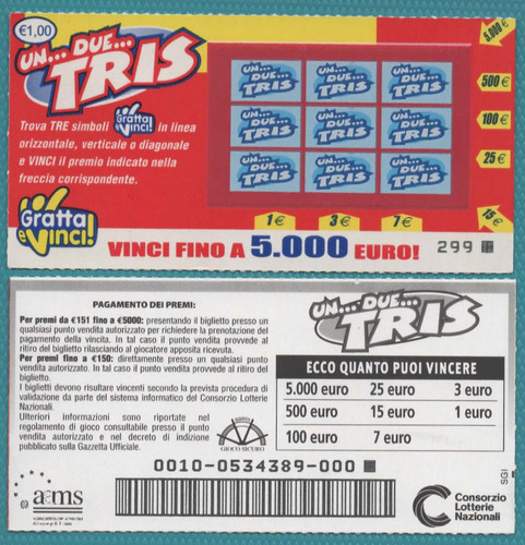 Gratta vinci lotteria - e,