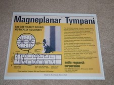 Audio Research Magneplanar Tympani Annuncio, 1973, Articolo, Spec