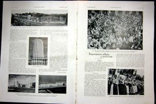 Vecchia Stampa Vintage Italia Città Roma Forum Mussolini Veduta Arial Francese 1937 20°