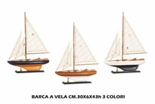 BARCA A VELA LEGNO CM.30X6X43h