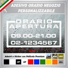 Adesivo vinile personalizzato orario apertura attività negozi centro estetico 