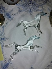 Coppia Di Cavalli In Vetro Di