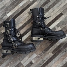 Stivali platform in pelle nera