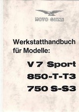 Manuale riparazione / manuale officina Moto Guzzi 850 T3 / V7 Sport / 750 S3 nuovo