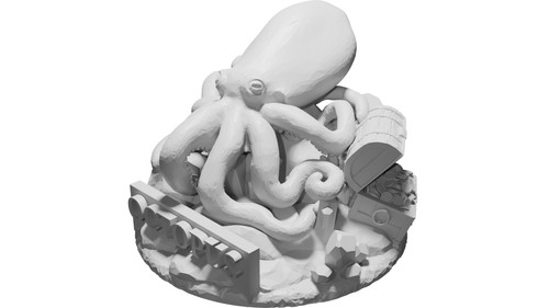 Figurina octopus con scrigno - figurina,