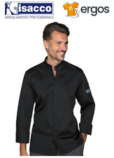 Isacco SINCLER Giacca Cuoco Nera Manica Lunga Bottoni Pressione Chef ?OUTLET ?