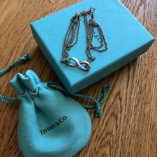 Tiffany & Co Argento Sterling Infinito Infinity Ciondolo Collana girocollo