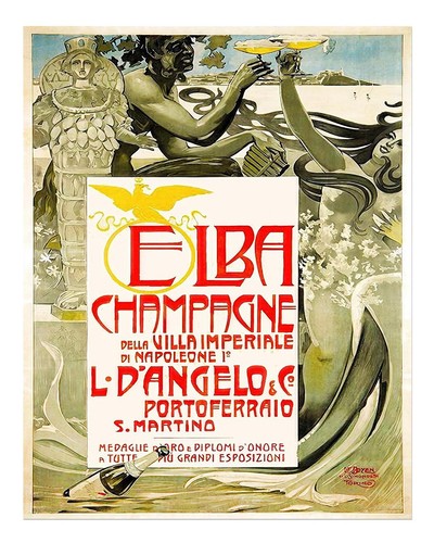 Poster vintage elba champagne - poster,