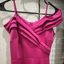 Abito lungo tubino rosa spalle