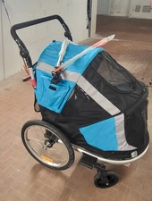 PawHut Rimorchio per Cani e Carrello 2 in 1 con Ruote girevoli e Bandiera Rossa