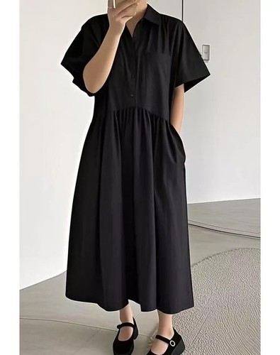 Vestito camicia nero - vestito, estivo
