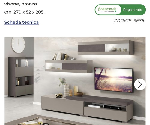 Parete attrezzata legno - parete,