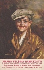 A5450) LIQUORE, AMARO FELSINA RAMAZZOTTI ETICHETTA ROSSA. VIAGGIATA.