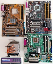 Lotto 3 schede madri, 1 dissipatore, 1 Ram 2 GB DDR2 per ricambi