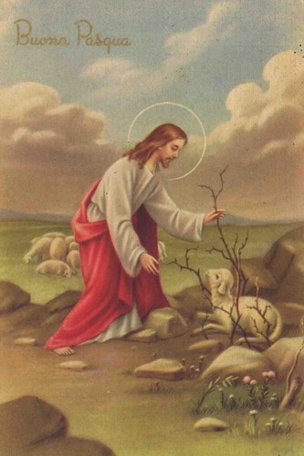 Cartolina buona pasqua croce - cartolina,