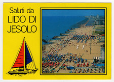 Lido di Jesolo - Panoramica della spiaggia affollata con ombrelloni  (1992)