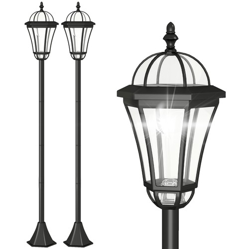 Outsunny set lampioni solari - set,