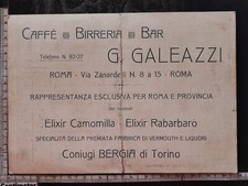 CAFFE' BIRRERIA BAR GALEAZZI ROMA BERGIA TORINO - MEMORANDUM 1915 MARCA DA BOLLO