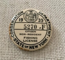 Pulsante patente di pesca New York NON RESIDENTE 1939 