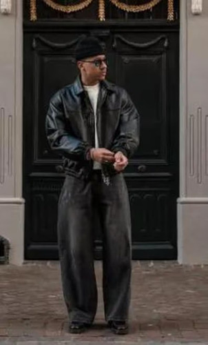 Giubbotto bomber pelle nero