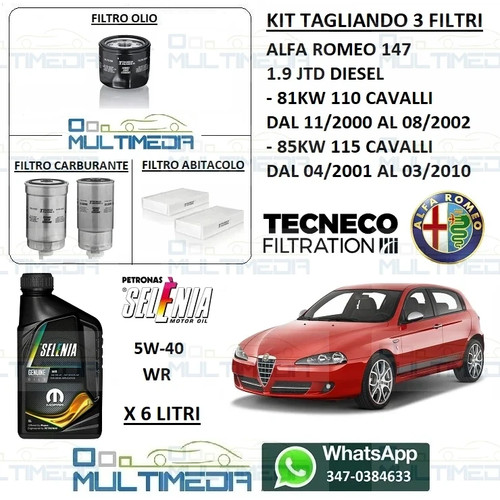 Kit tagliando filtri olio - kit, 3