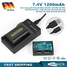 2 pezzi NP-FP50/NP-FH50 batteria per Sony DVD103,DVD105,DVD106E,FH30,FH40 + caricabatterie