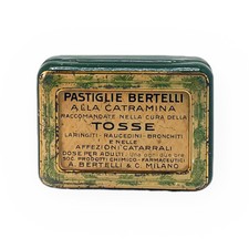 1950ca * Scatola, Barattolo in Latta "Bertelli, Pastiglie alla Catramina - Larin