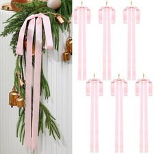 6 Pezzi Fiocchi Civetta Rosa 23,5 x 15,5 Pollici Grande Nastro Raso Coquette Nascita...