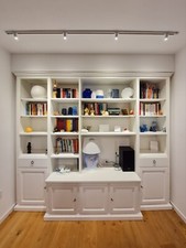 Libreria bianca legno massello in arte povera 250x220hx55 in ottimo stato