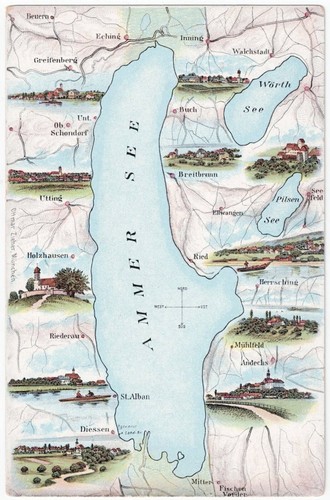 Vecchia cartolina lago - cartolina,