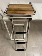 PLANCETTA DI POPPA CON SCALETTA A SCOMPARSA IN ACCIAIO INOX AISI316 45x39 BARCA