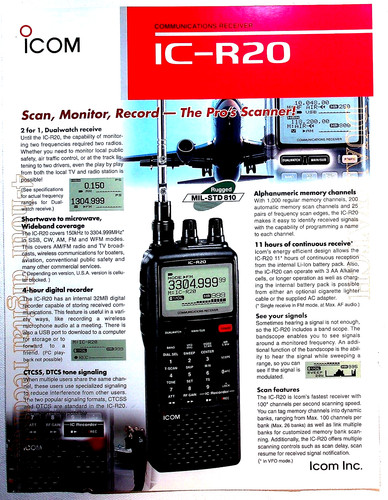 Icom r20 scanner receiver 2 - ic-r20,